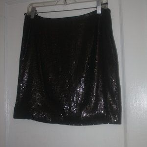 WHITE HOUSE / BLACK MARKET Black Sequin Mini Skirt